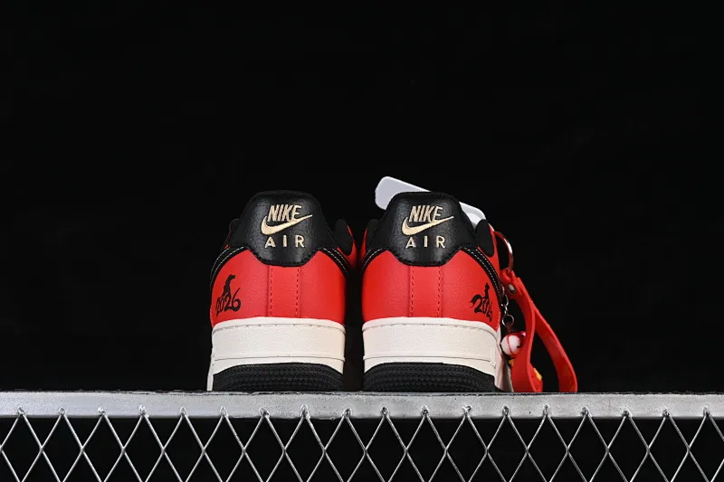 All categories Nk Air Force 1 Air Force series Nk Air Force 1 Low Air Force low top Nike Air Force 1'07 Low Year of the Horse limited edition Xiangyunmi black and red Air Force 1 low top casual sneakers MZ9588-818
